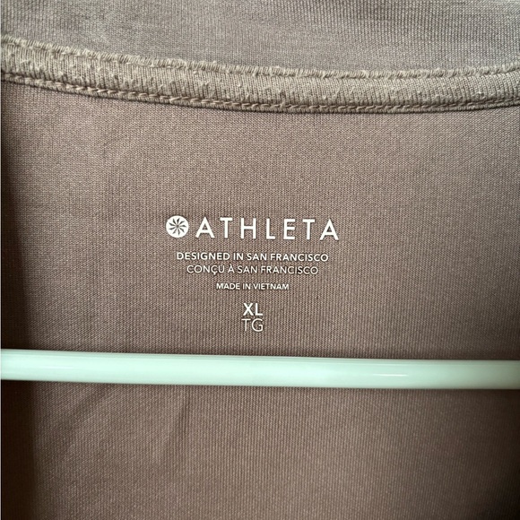 Athleta Seasoft Taupe Quarter Zip XL - Picture 2 of 3